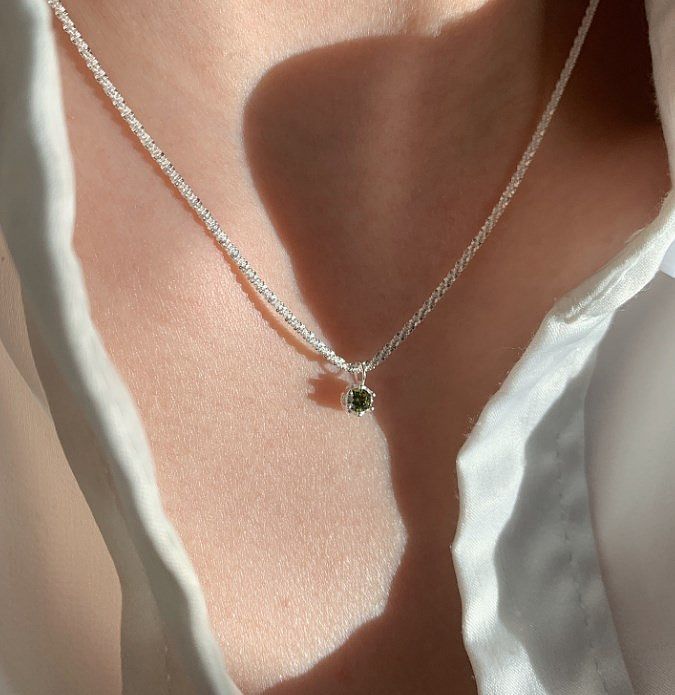 IG Style Korean Style Geometric Copper Inlay Zircon Necklace