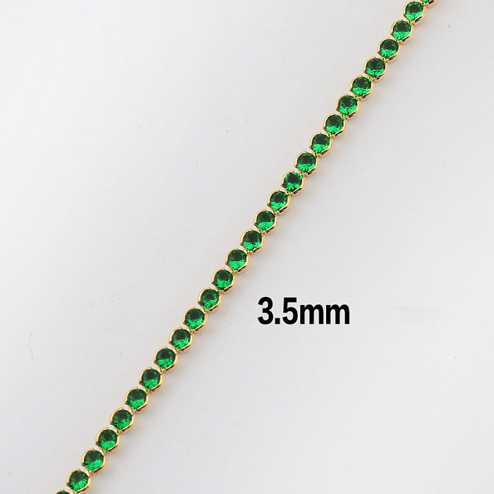 Bohemian Geometric Copper Bracelets Necklace Inlay Zircon Copper Necklaces
