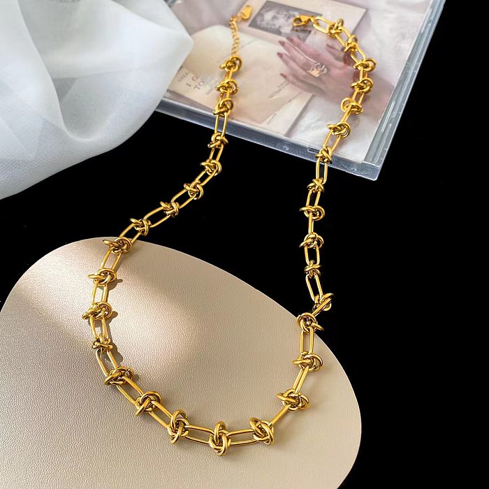 Fashion Solid Color Titanium Steel Plating Bracelets Necklace 1 Piece