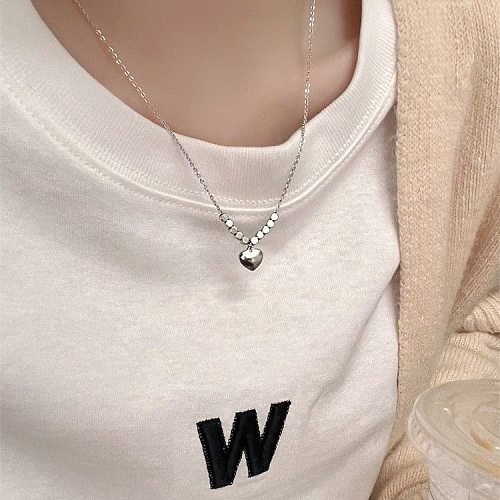 Simple Style Heart Shape Copper Plating Gold Plated Pendant Necklace