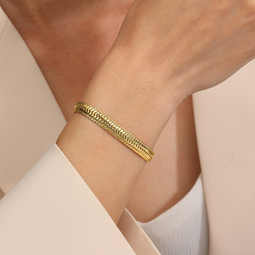 1 pièce de bracelets ronds plaqués cuivre de style simple