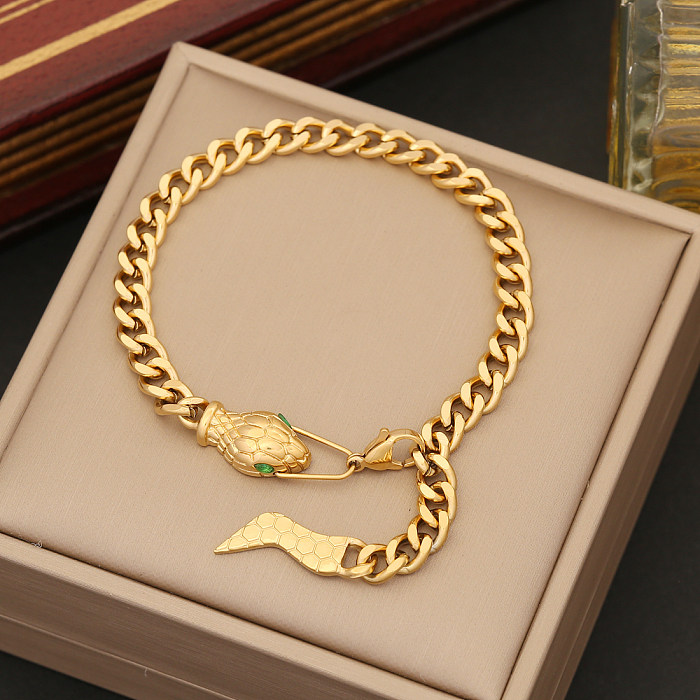 Collier de boucles d'oreilles de bracelets d'acier inoxydable de serpent animal de style IG
