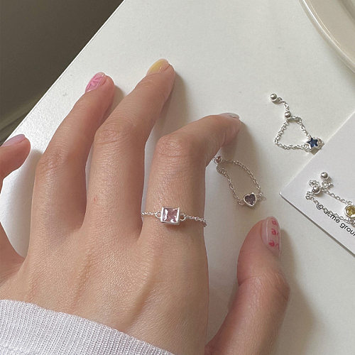 Sweet Star Copper Inlay Zircon Rings
