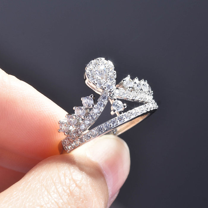 New Crown Ring European And American Creative Micro-studded Engagement Ring