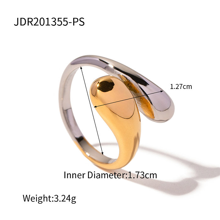 Nova moda estilo simples anel robusto de aço inoxidável banhado a ouro