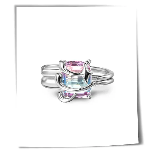 Fashion Star Copper Plating Zircon Open Ring