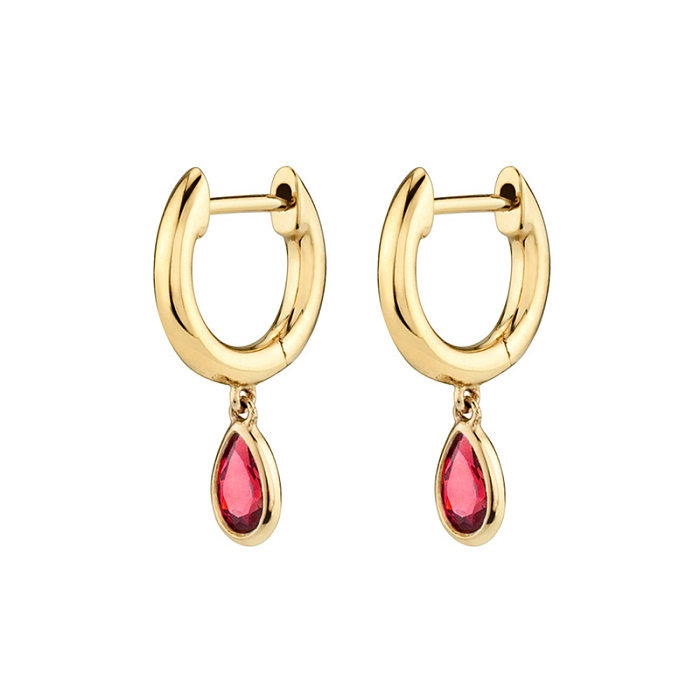 Fashion Geometric Copper Drop Earrings Plating Inlay Zircon Copper Earrings