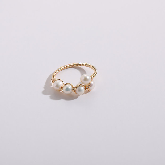 1 pièce mode Style classique trajet irrégulier cuivre asymétrique anneaux en cuivre