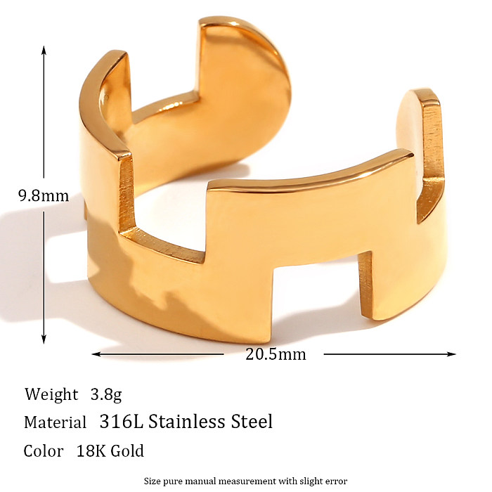 Schlichter Stil, einfarbig, Edelstahl mit 18 Karat vergoldeten Ringen, Armbänder