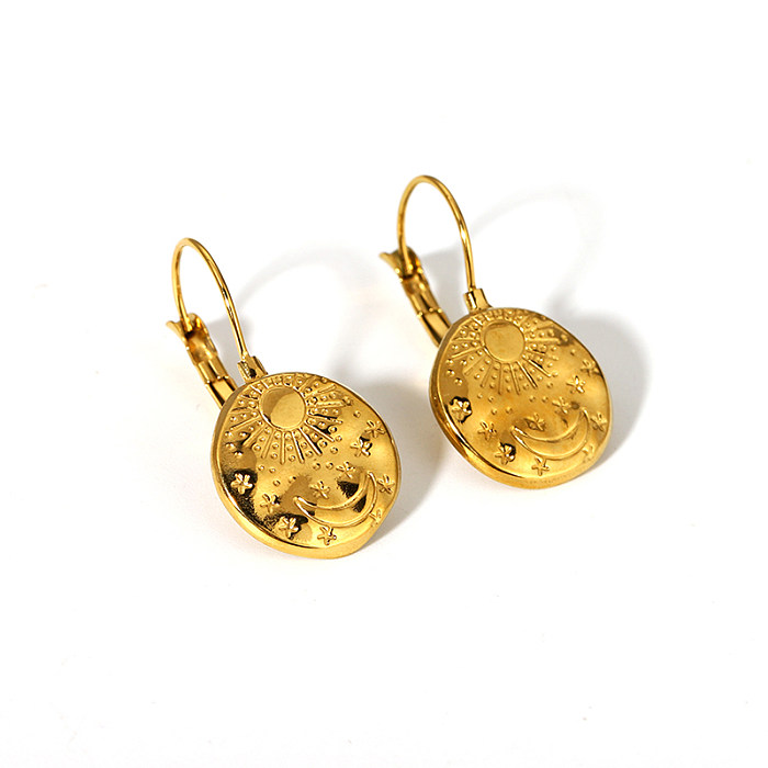 مجموعة مجوهرات هاوايان ستريتوير صن ستار مون المصنوعة من الفولاذ المقاوم للصدأ المطلية بالذهب عيار 18 قيراط