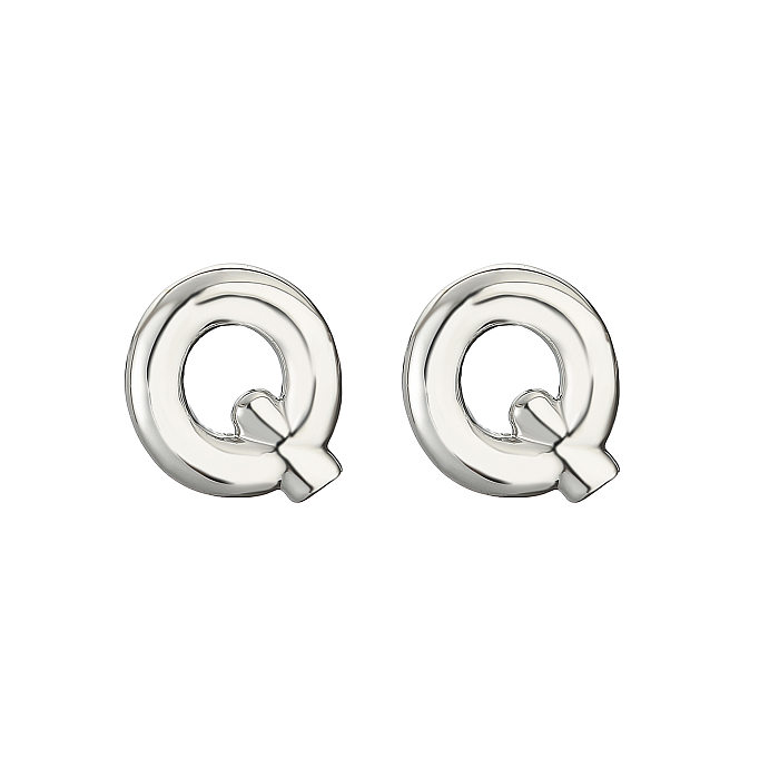 1 Pair Simple Style Letter Copper Plating 18K Gold Plated Ear Studs