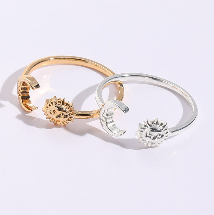 Sun Moon Open Ring Men And Women Couple Adjustable Copper Ring