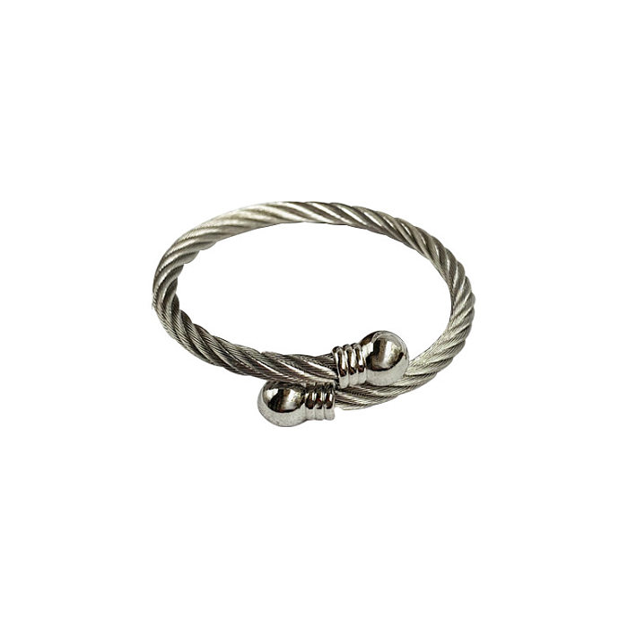 Hip-Hop Stripe Stainless Steel Unisex Rings Bracelets