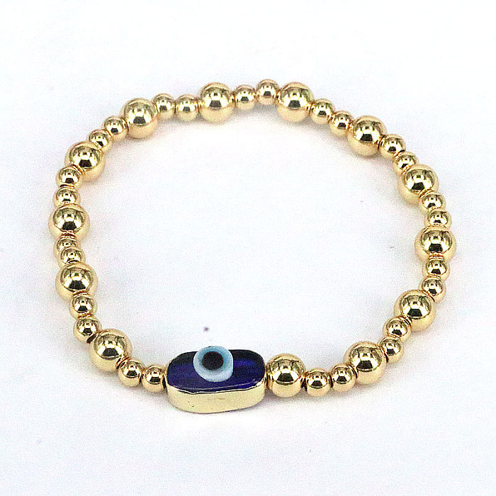 Fashion Devil'S Eye Copper Gold Plated Bracelets 1 Piece