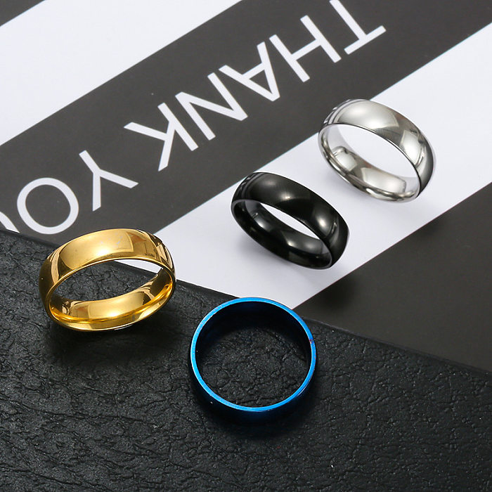 Wholesale Simple Style Solid Color Stainless Steel Rings
