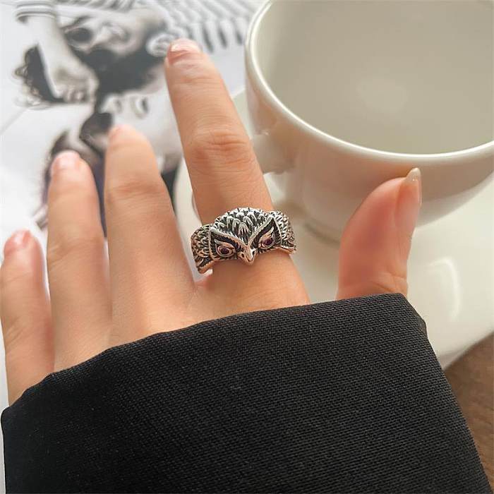 Tier Retro 925 Sterling Silber Ring Weibliche Schlange Katze Elefant Special-Interest Design Niello Schmuck Offene Persönlichkeit Ring Nr
