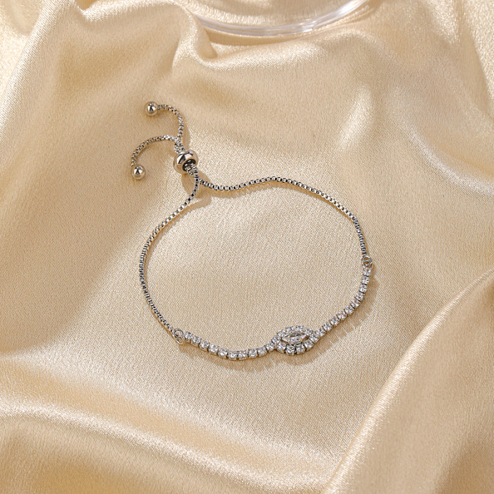 Bracelets plaqués or 14 carats avec incrustation de cuivre pour les yeux de style classique et simple