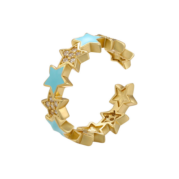 Fashion Star Brass Plating Zircon Rings 1 Piece