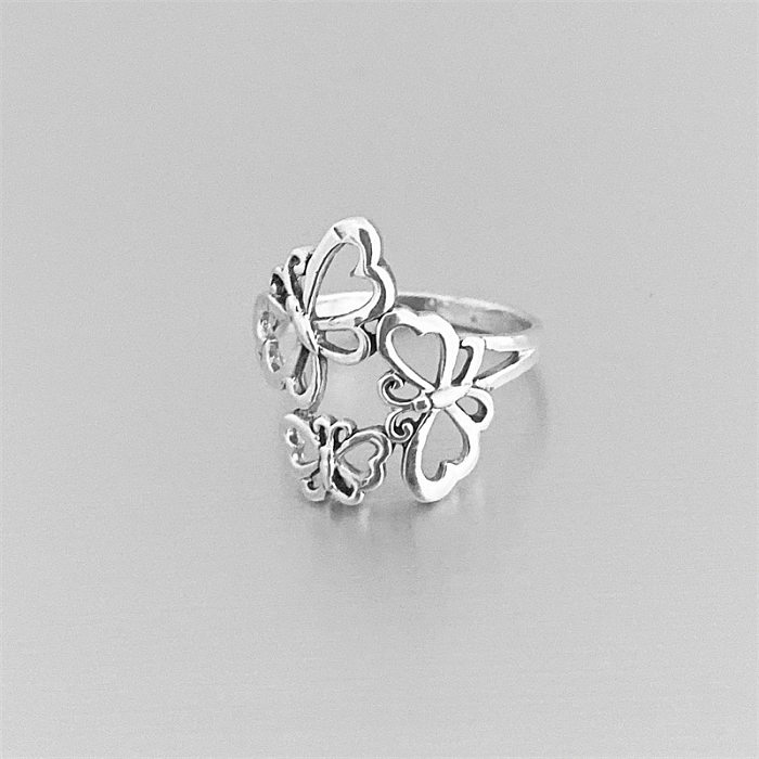 1 Piece Simple Style Butterfly Copper Hollow Out Open Ring