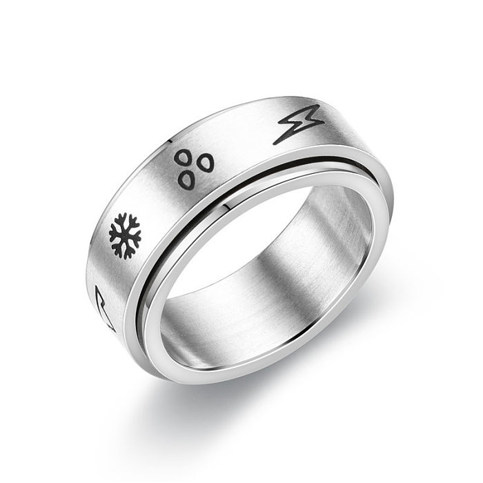 New Fashion Anti-Anxiety Rotating Titanium Steel  Decompression Couple Ring