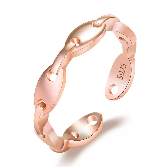 Anéis de diamante artificiais do embutimento do chapeamento de cobre da cor sólida do estilo simples 1 parte