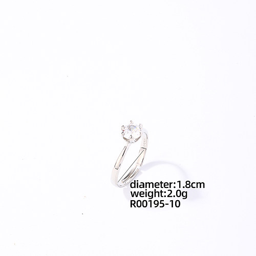 Casual Sweet Star Butterfly Copper Plating Inlay Zircon White Gold Plated Open Rings