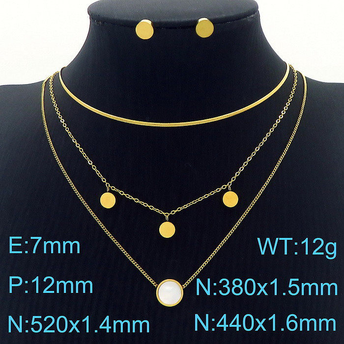 Elegante collar de pendientes chapado en oro de 18 quilates con forma de corazón y estrella de viaje, chapado en capas de acero de titanio