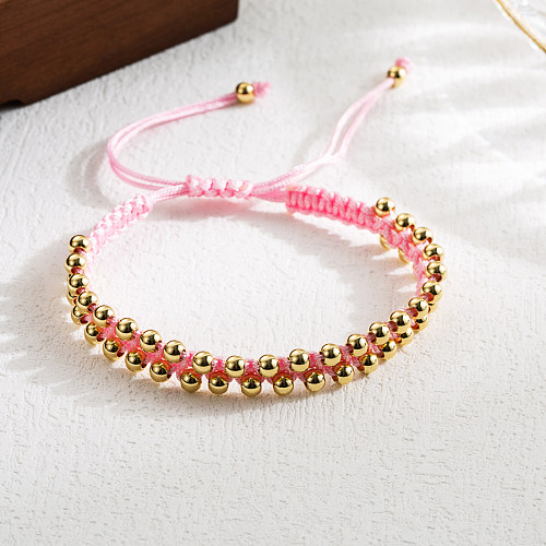 IG Style Classic Style Colorful Copper Knitting Plating 18K Gold Plated Bracelets