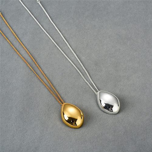Simple Style Water Droplets Alloy Copper Plating Pendant Necklace