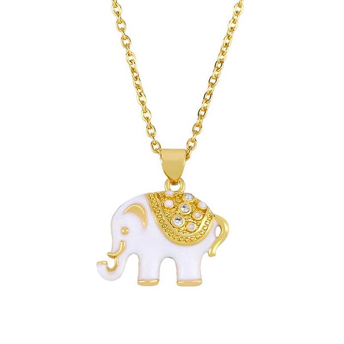 Neue Accessoires Liebe Tier Elefant Halskette Weiblicher Tropfen Diamant Anhänger Großhandel