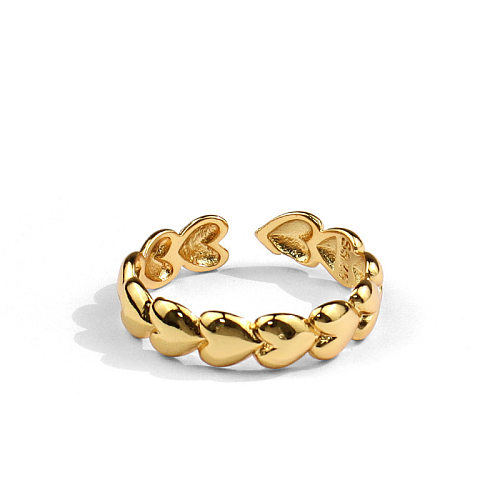 Korean New Fashion Heart-shaped Opening Ring Stitching Index Finger Copper Ring Female