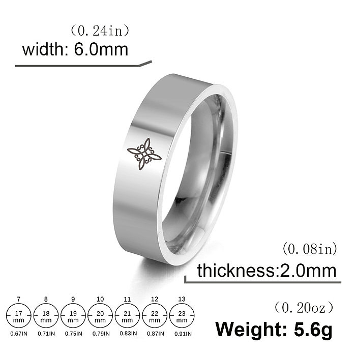 Wholesale Simple Style Witch Knot Solid Color Titanium Steel Plating Rings
