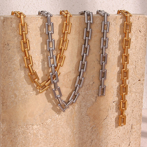 Collier de bracelets de placage en acier inoxydable géométrique de mode