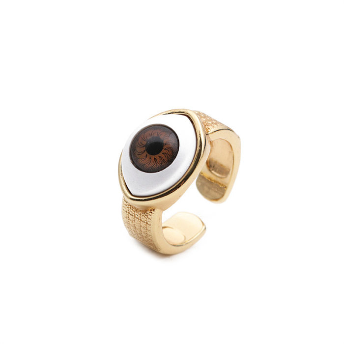 Jóias moda olho micro-incrustado zircão cobre anel aberto jóias por atacado