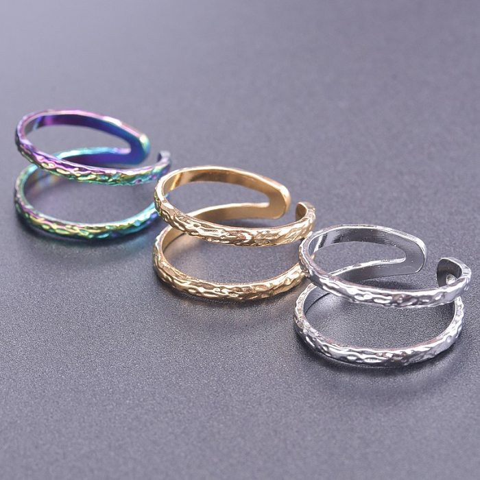 Simple Style Solid Color Titanium Steel Polishing Rings