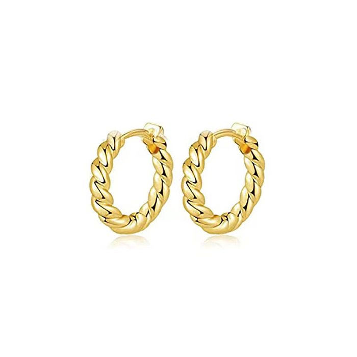 Boucles d'oreilles luxueuses en plaqué or 1 carats, 18 paire de strass en cuivre incrustés de couleur unie
