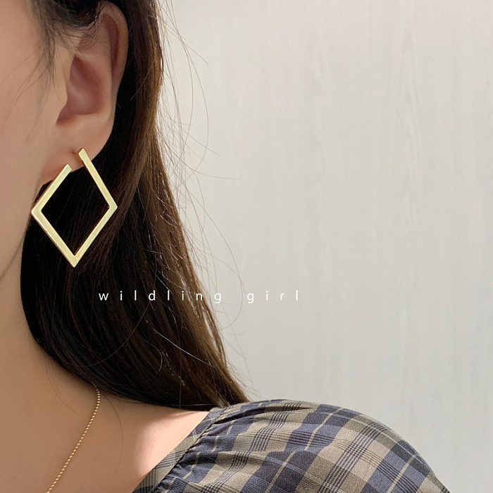 1 Pair Simple Style Square Copper Plating Gold Plated Ear Studs