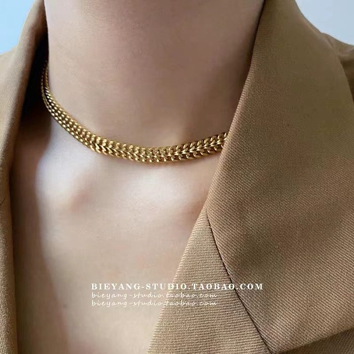 Simple Style Grain Titanium Steel Plating Women'S Bracelets Necklace