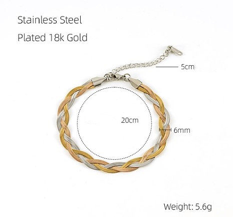Hip-Hop Color Block Stainless Steel Plating Bracelets Necklace