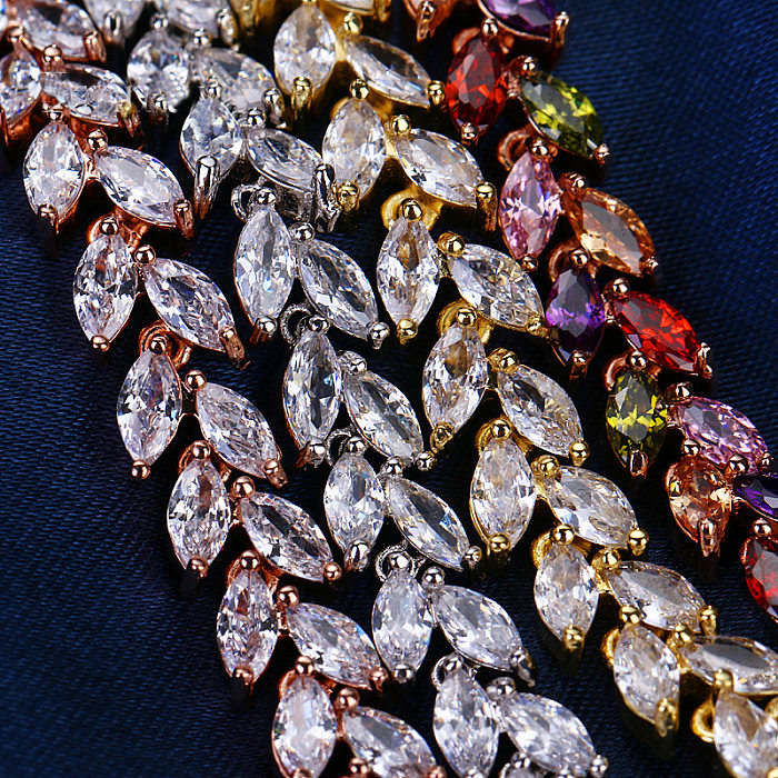 Elegante, luxuriöse Damen-Armbänder mit geometrischem Kupfer-Inlay und Zirkon