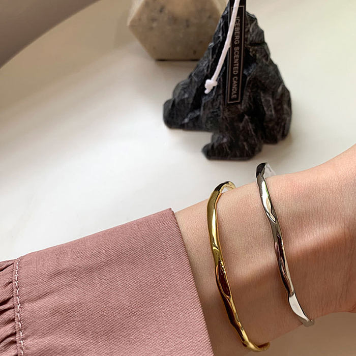 Simple Style Geometric Copper Plating Cuff Bracelets
