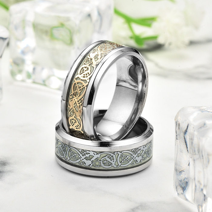 New Luminous Fluorescence Pattern Dragon Ring
