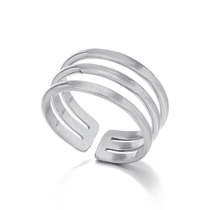 Simple Style Geometric Stainless Steel Plating Open Ring 1 Piece