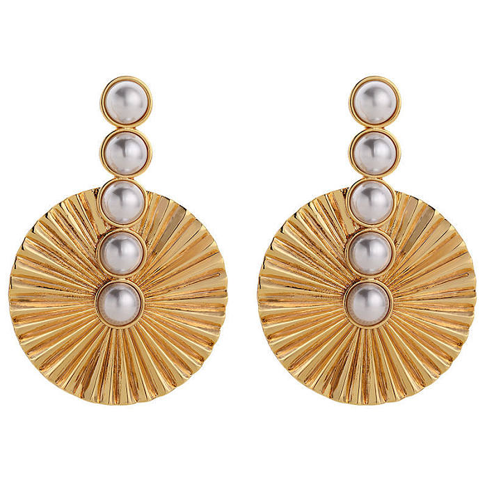 1 Pair Modern Style Round Plating Copper Drop Earrings
