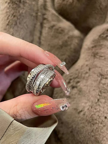 Anéis de zircão com incrustações de cobre de cor sólida novidade