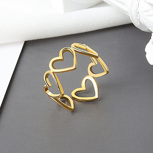 Korean Style New Hollow Love Stylish Opening Ring Women Ins Special-Interest Design Trendy Unique Heart-Shaped Ring