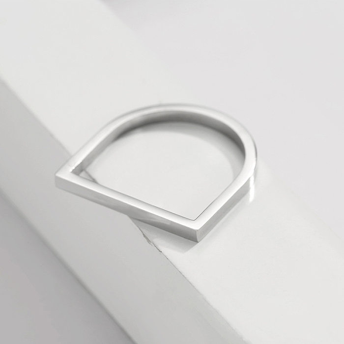 Simple Style Letter Stainless Steel Rings In Bulk