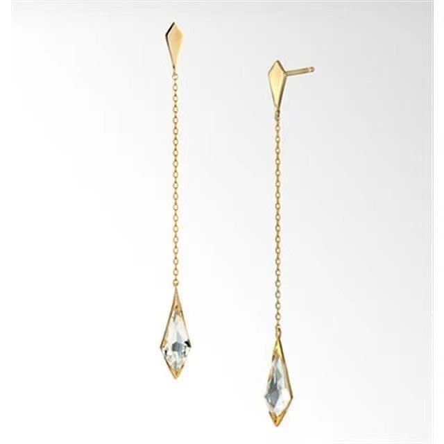 1 Pair Simple Style Water Droplets Plating Copper Drop Earrings