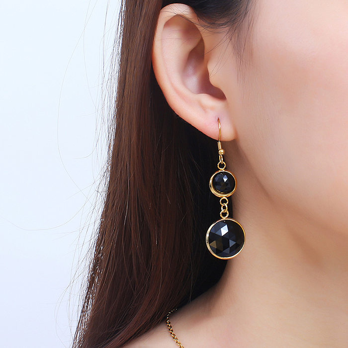 Wish Amazon Sources – boucles d'oreilles et pendentifs en acier inoxydable pour femmes, ensemble de bijoux multicolores, vente en gros