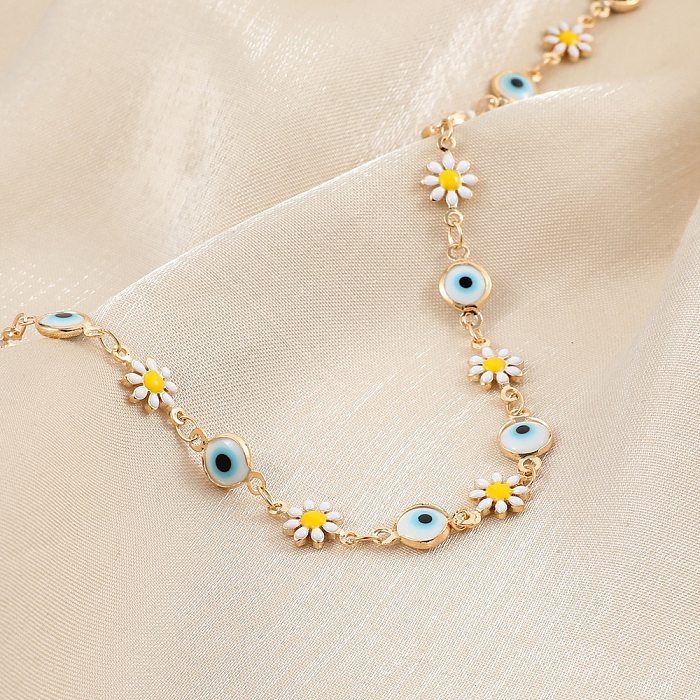 Ethnische Art-Augen-Blumen-Kupfer-Halskette Kupferne Halsketten